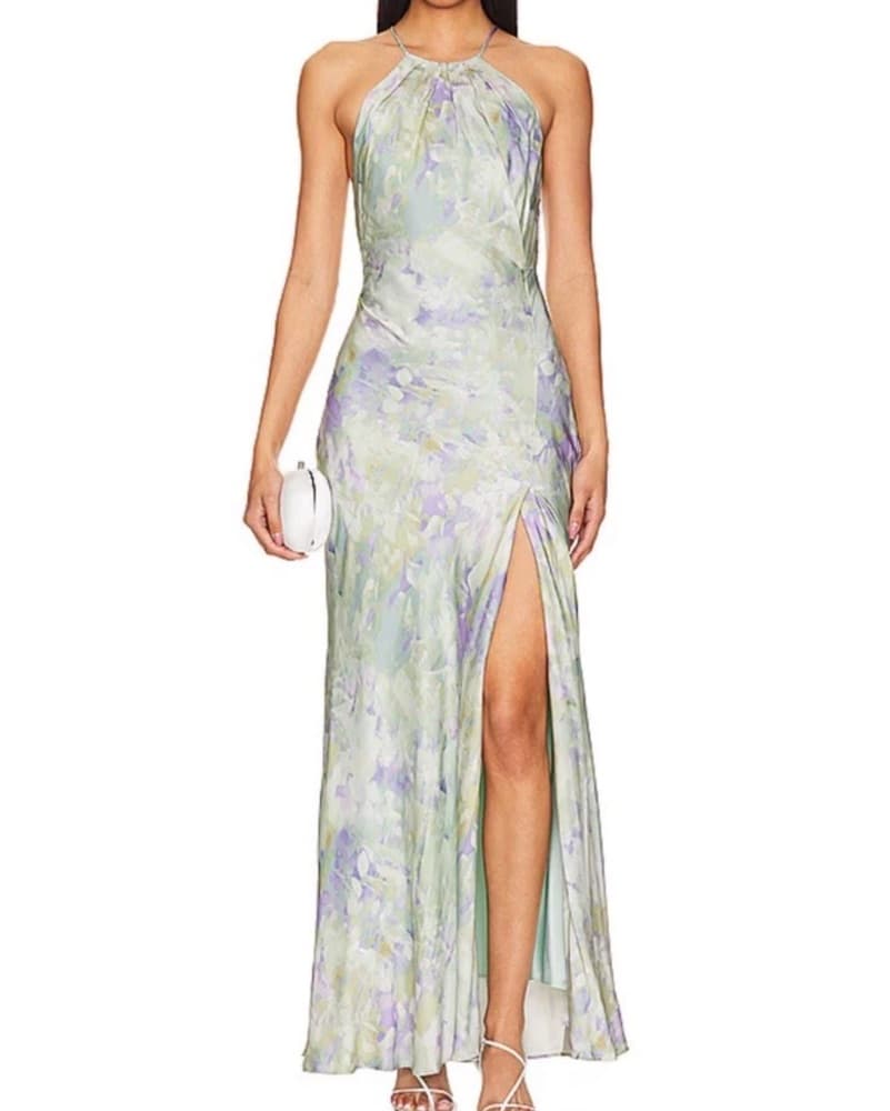 ASTR Elynor Satin Maxi Dress Size Medium - Image 1