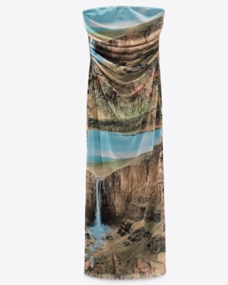 Zara mesh Landscape Tube Dress  - Image 2