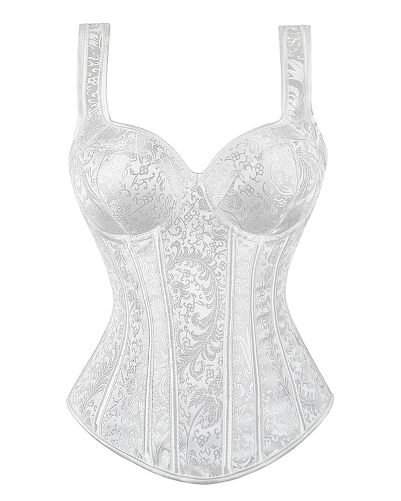 Embroidered Lace Up Corset - Image 1