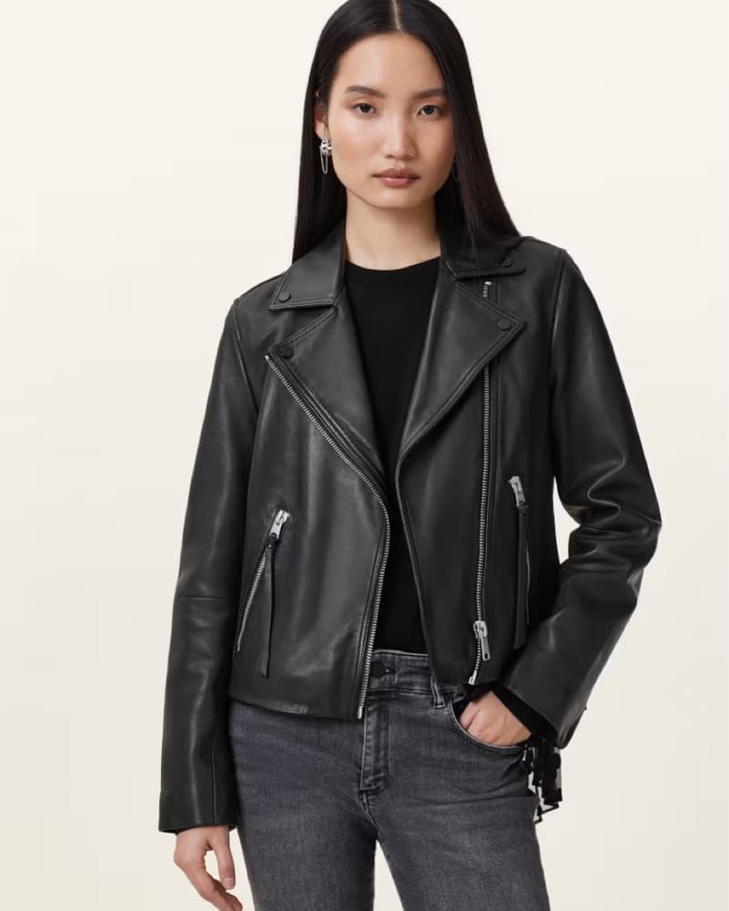 DALBY SLIM FIT LEATHER BIKER JACKET - Image 1