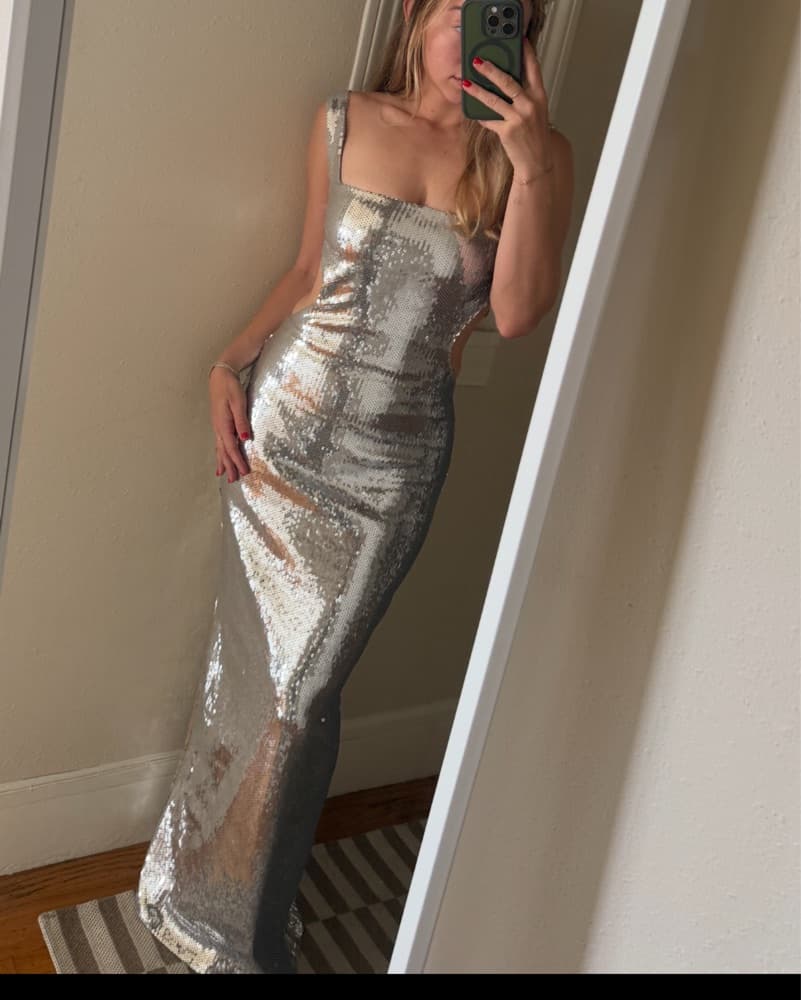 Meshki Silver Sequin Adaria Dress - Image 3