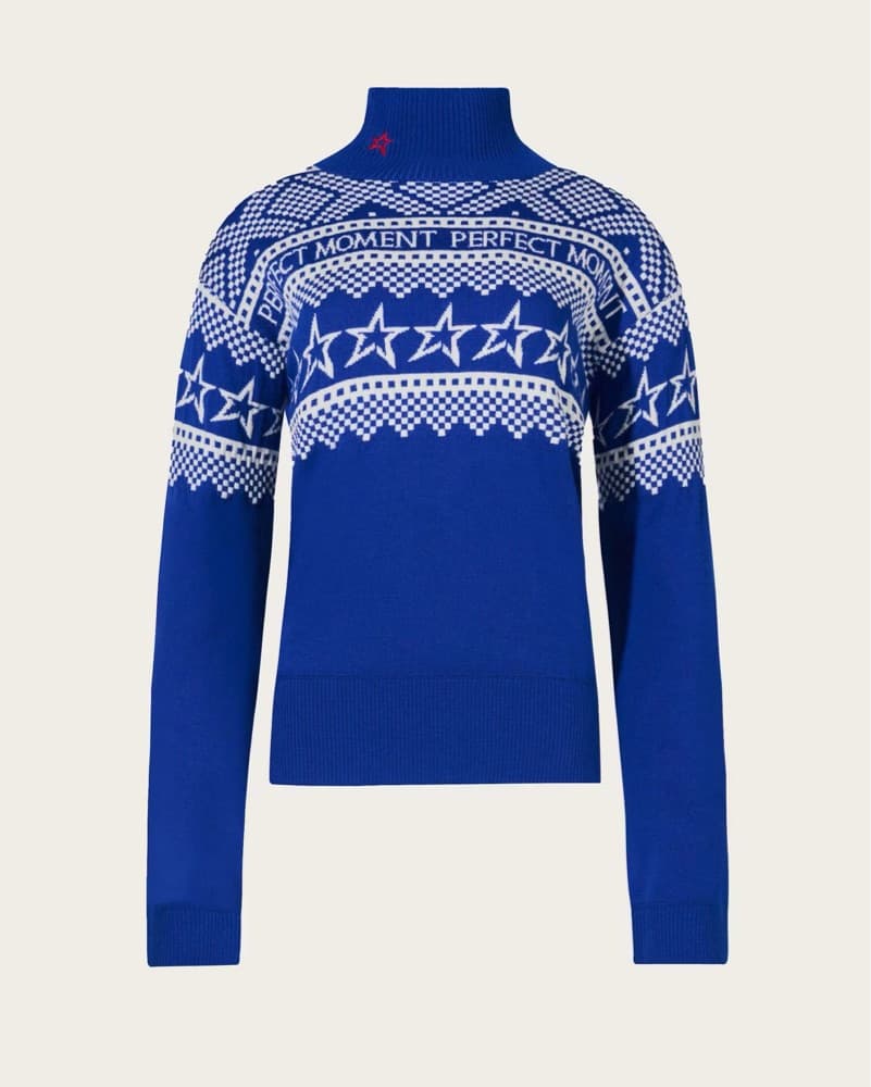 Perfect Moment Blue Turtleneck Sweater - Image 1