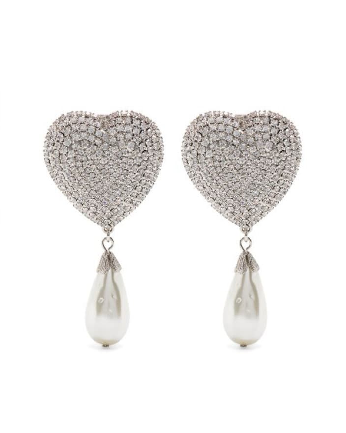 Alessandra Rich heart-motif clip-on earr - Image 1