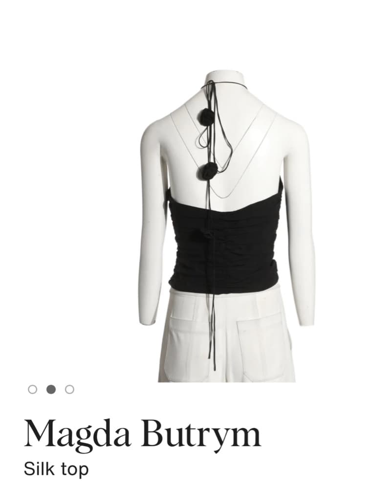 Magda Butrym Silk Tie Neck Halter - Image 6