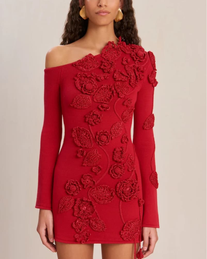Red Crochet Dress - Image 2