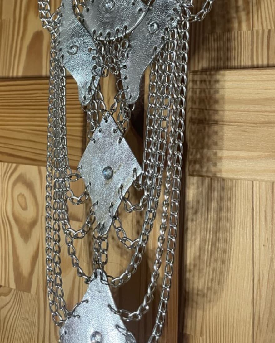 Silver Leather Chain Body Harness  - Image 4