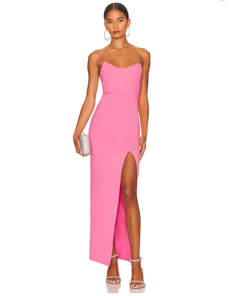 Superdown Strapless Maxi Dress In Pink - Image 1