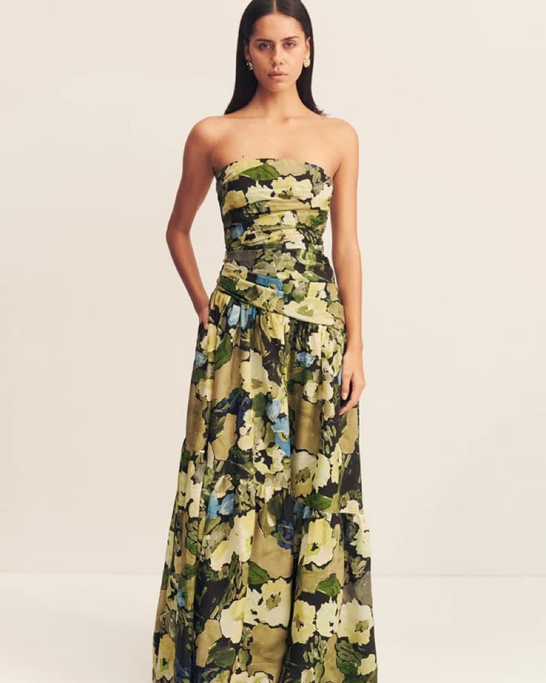Shona Joy Tiered strapless Floral Dress - Image 1