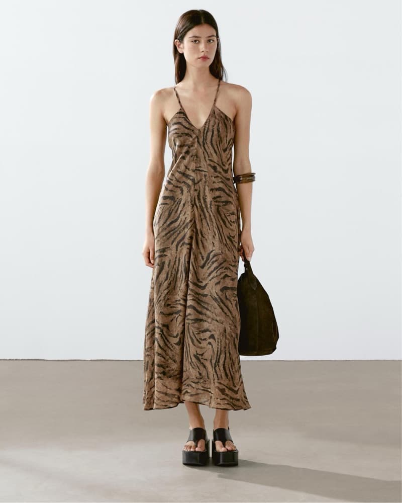Massimo Long Ramie Animal Print Dress - Image 2