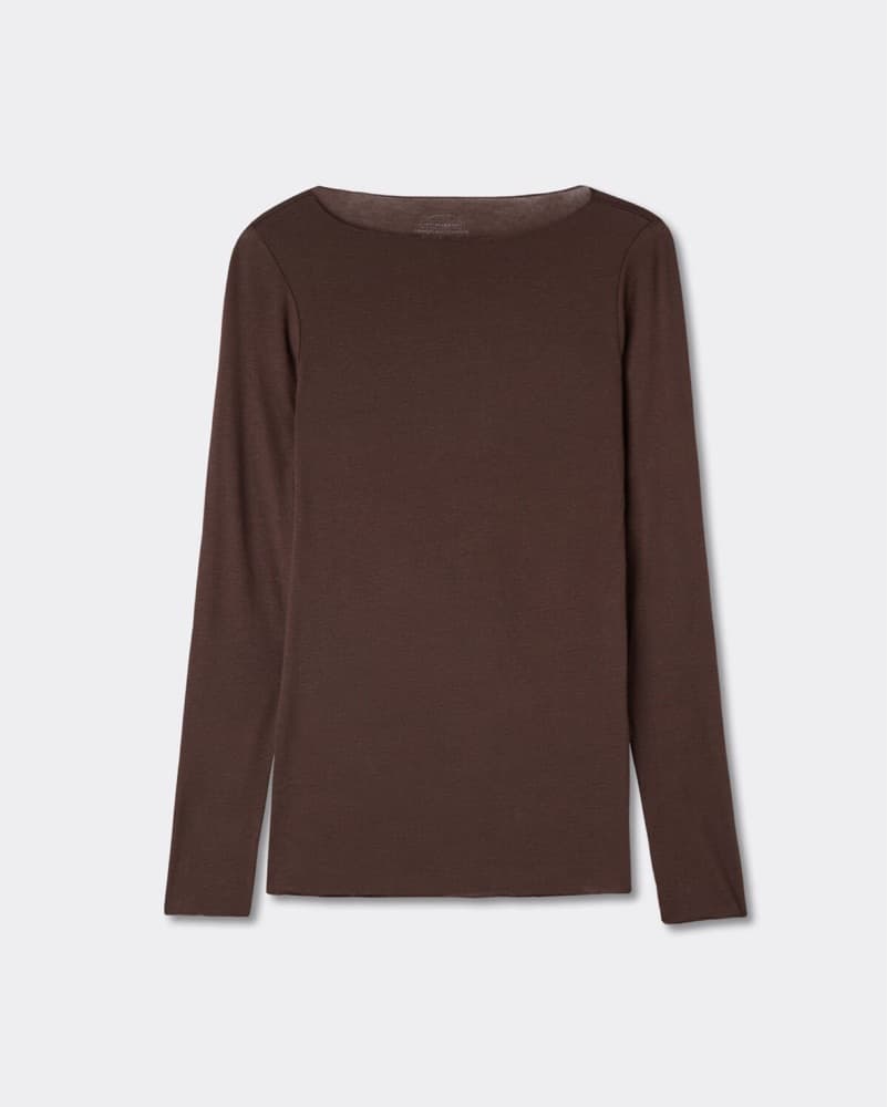 INTIMISSI SHEAR CASHMERE BOATNECK TOP - Image 1