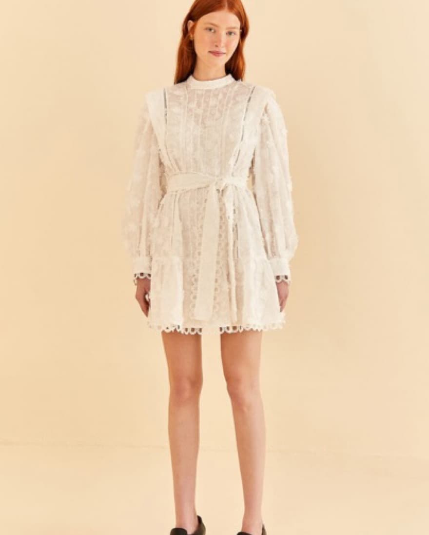 White Floral Farm Rio Mini Dress - Image 3