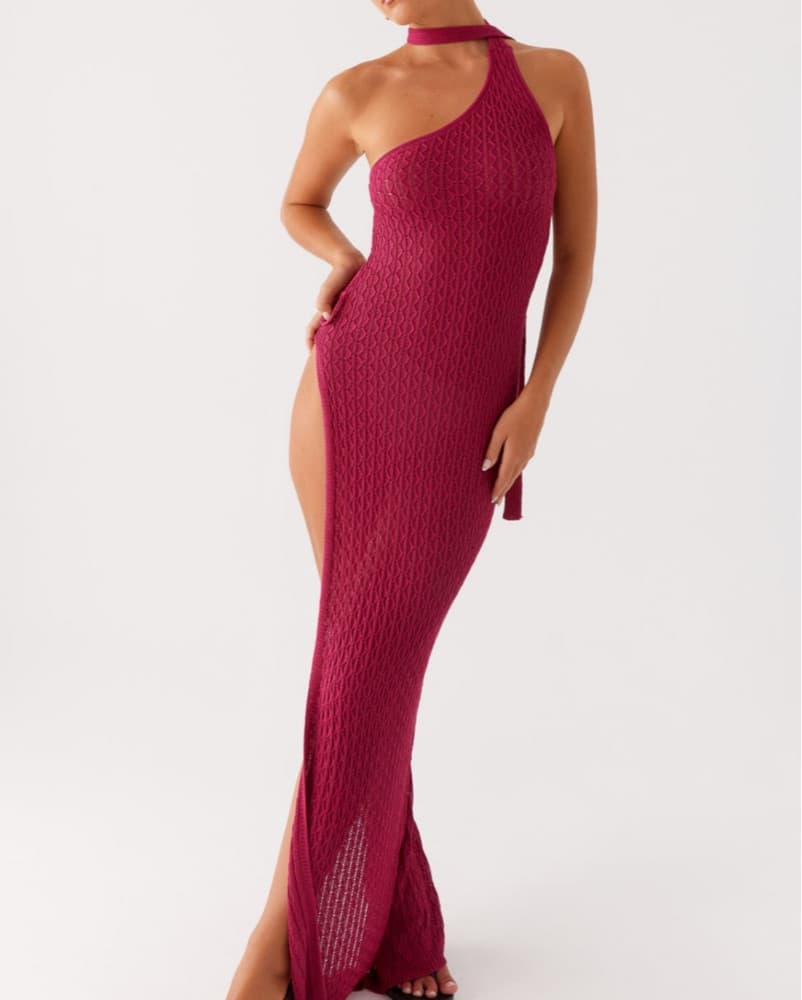 Carryn Knit Maxi Dress - Hot Pink - Image 1