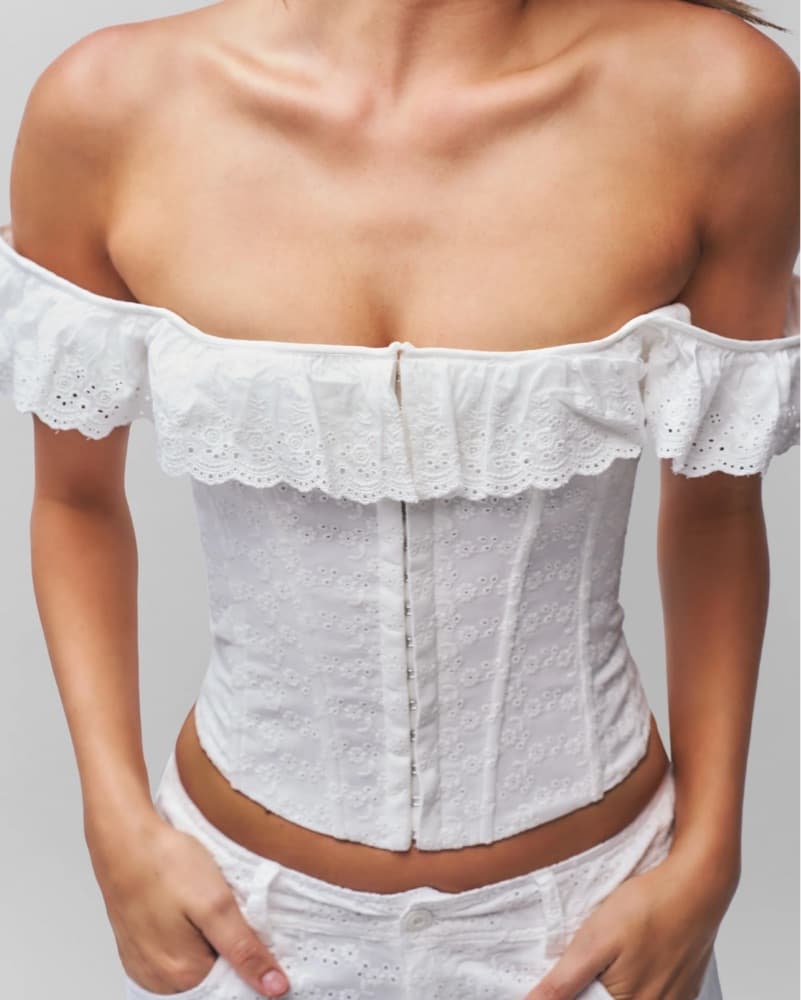 White Ruffled Corset - Image 2