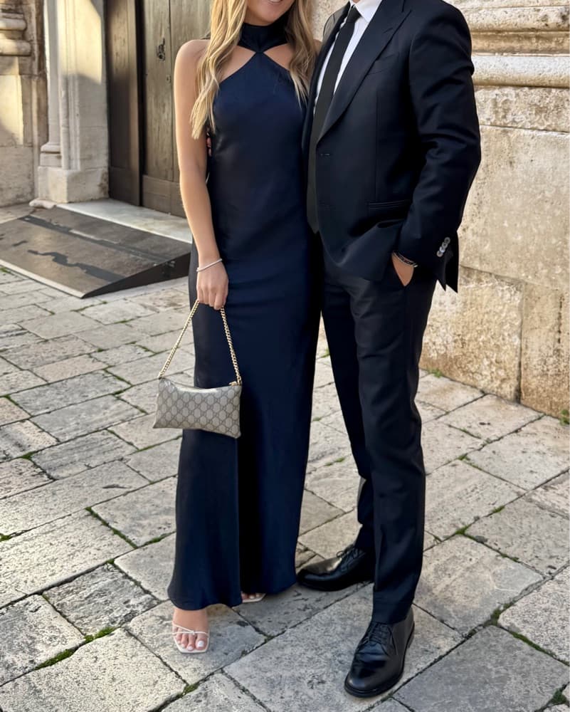Elegant Navy Blue Maxi Dress - Image 2