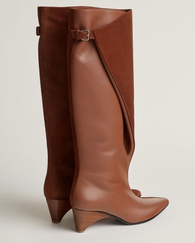 Hermes Hilona Suede Knee-High Boots - Image 2