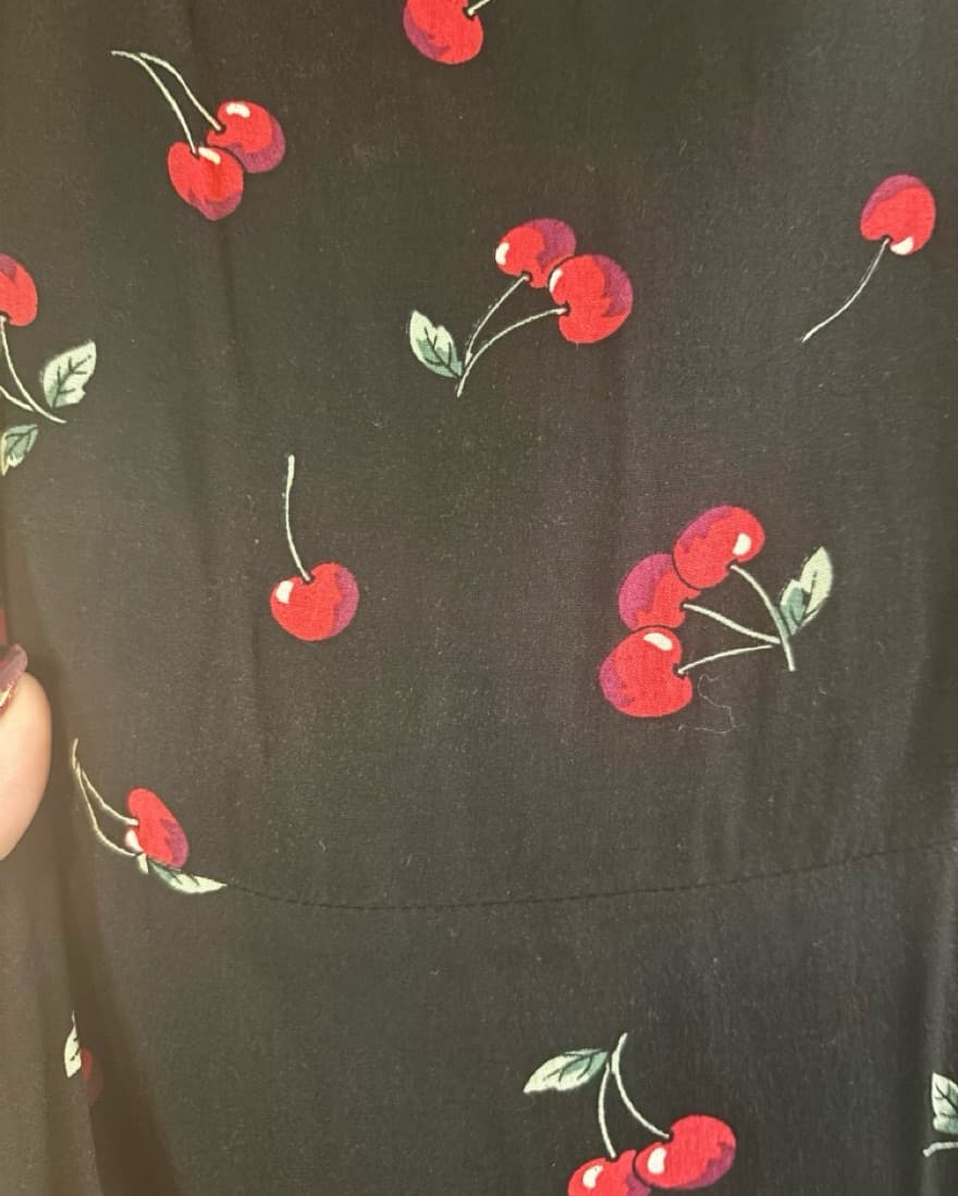Cotton Cherry Print Mini Dress - Image 4