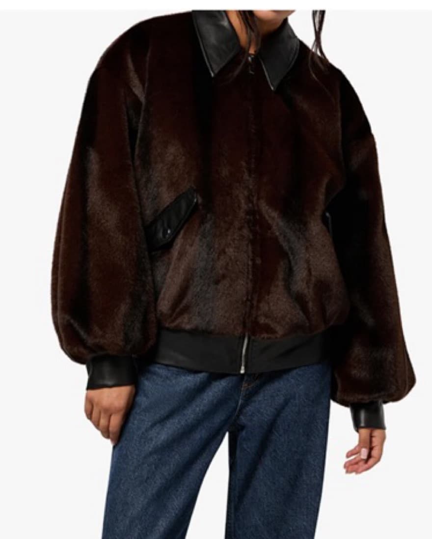 Faux Fur Bomber Jacket - Image 2