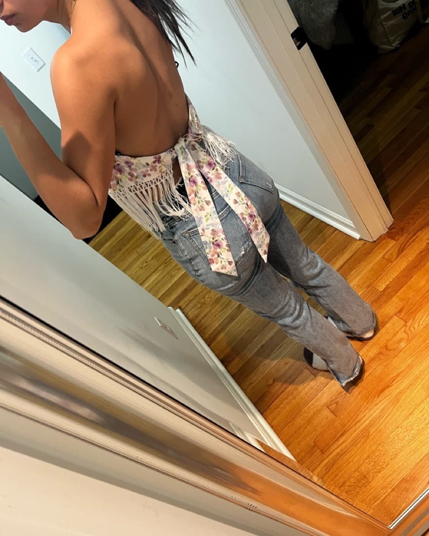 Majorelle Fringe Tube Top - Image 1