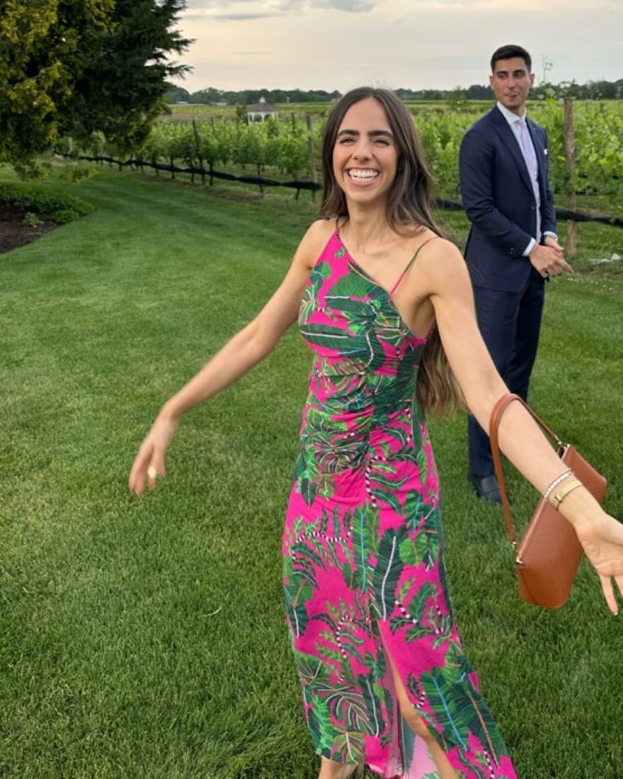 Farm Rio Pink/Green Tropical Print Dress - Image 1
