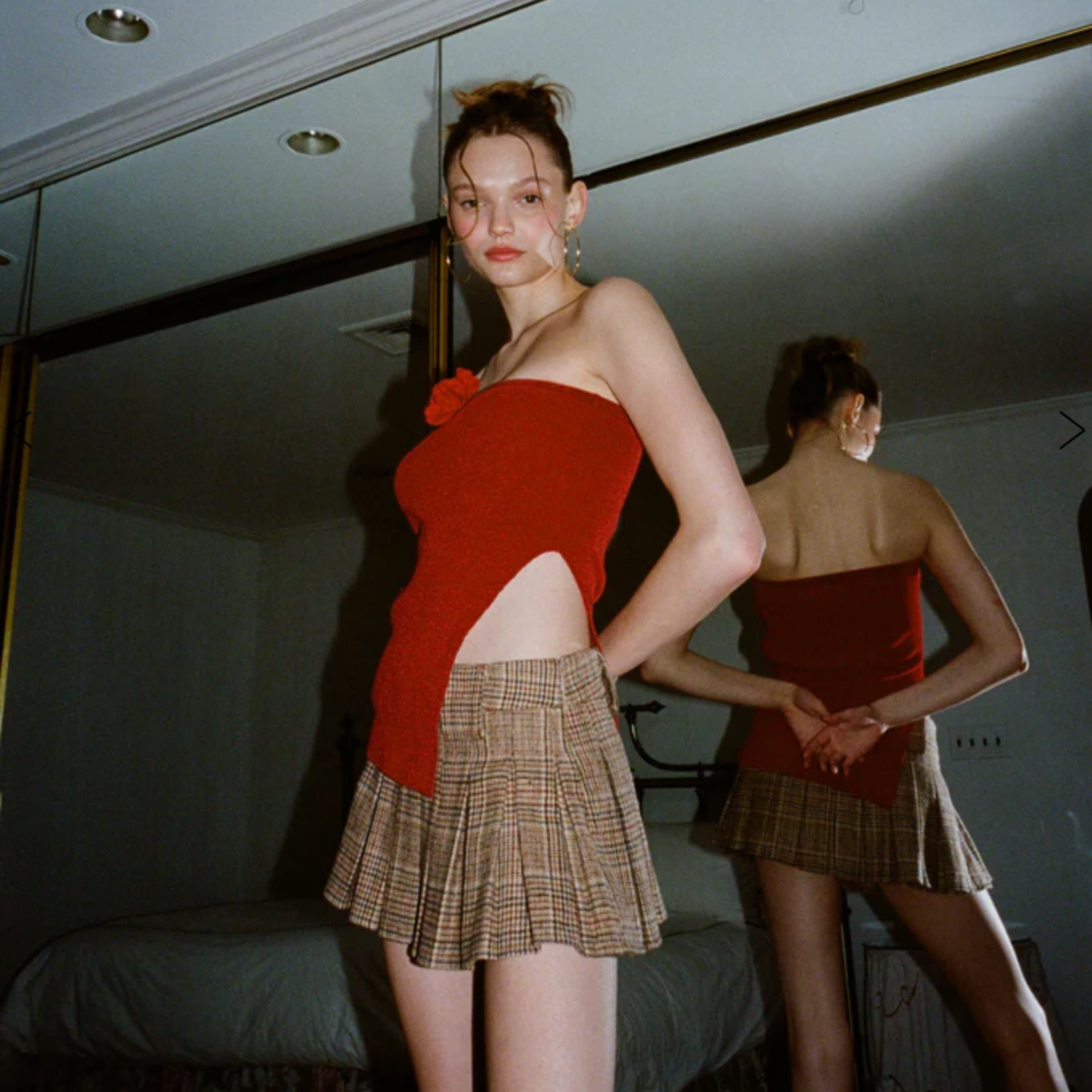 with jean red belle top - Image 3