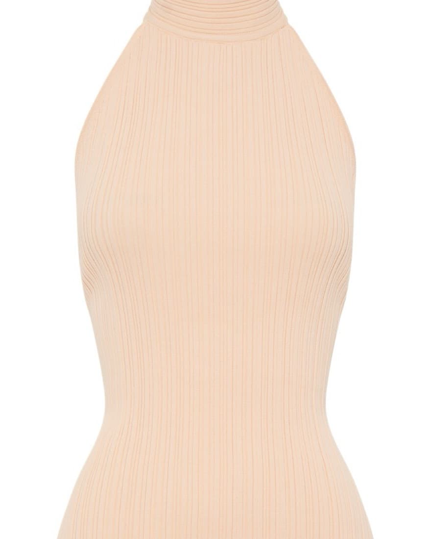 Longline Halter Rib Knit Top - Image 4