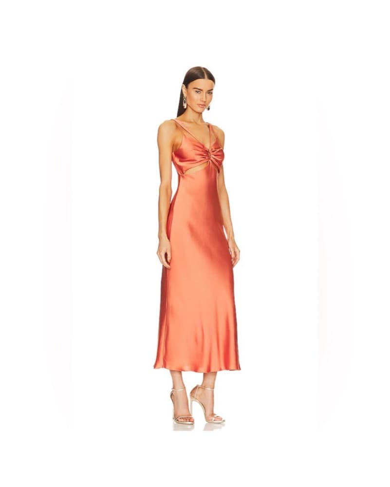 Simkhai Josette Cut Out Coral Midi Dress - Image 2