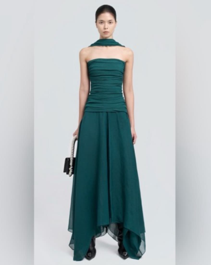 Teal Forest Green Layered Gown - Image 1