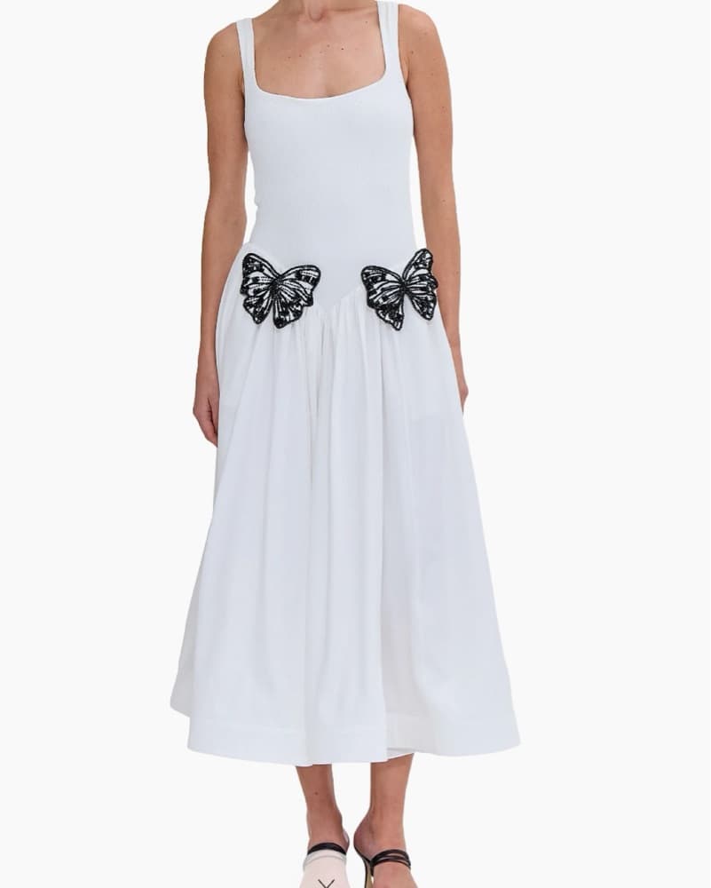 PatBO Merian Butterfly Applique Midi  - Image 1