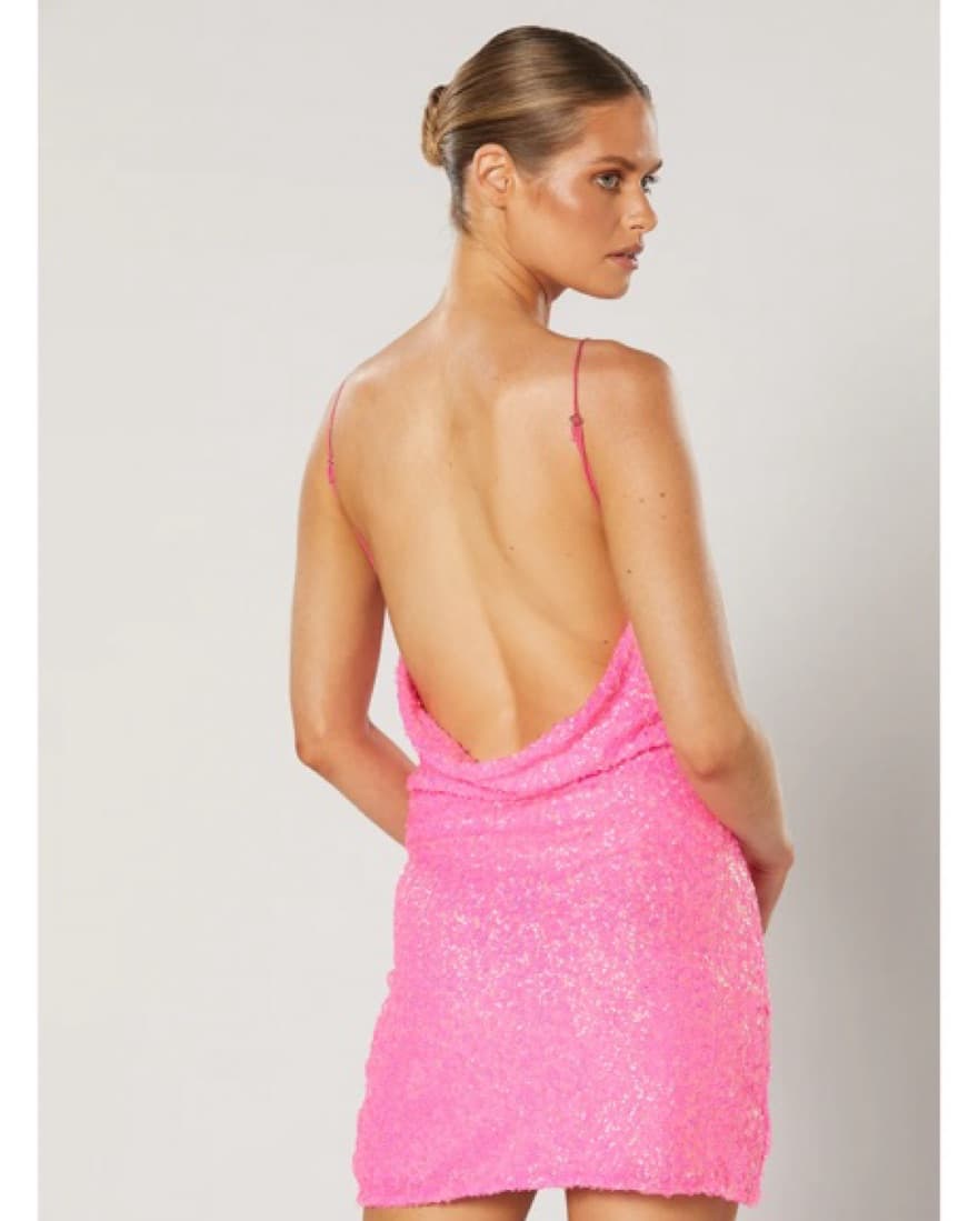 Winona Hot Pink Sequin Dress - Image 3