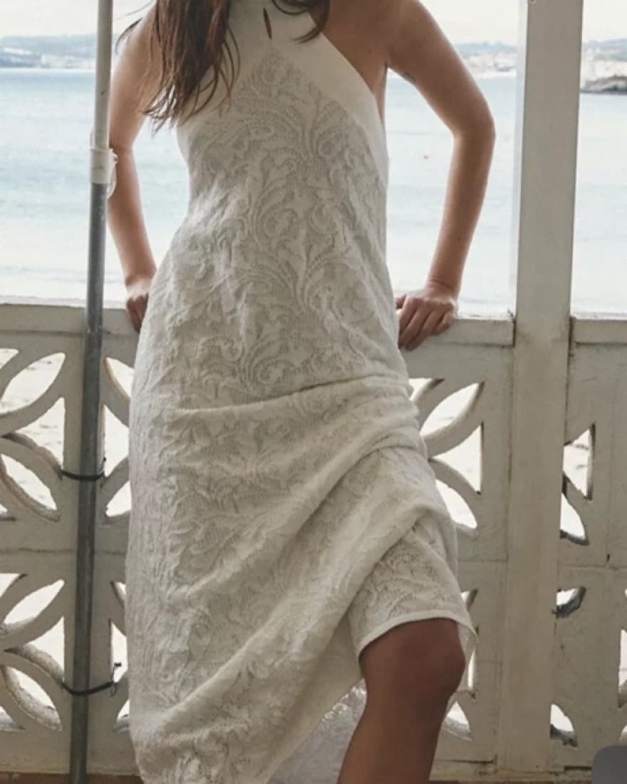 Zara White Knit Dress - Image 1