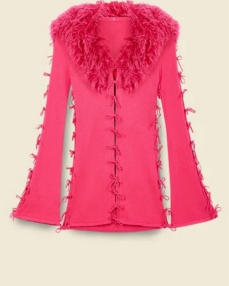 House Of Sunny Laced Bows Peggy Pink Top - Image 3