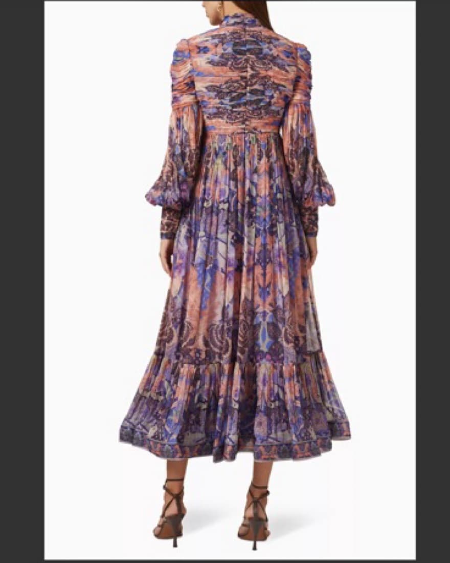 Zimmerman Celestial Ruched Midi Dress - Image 3