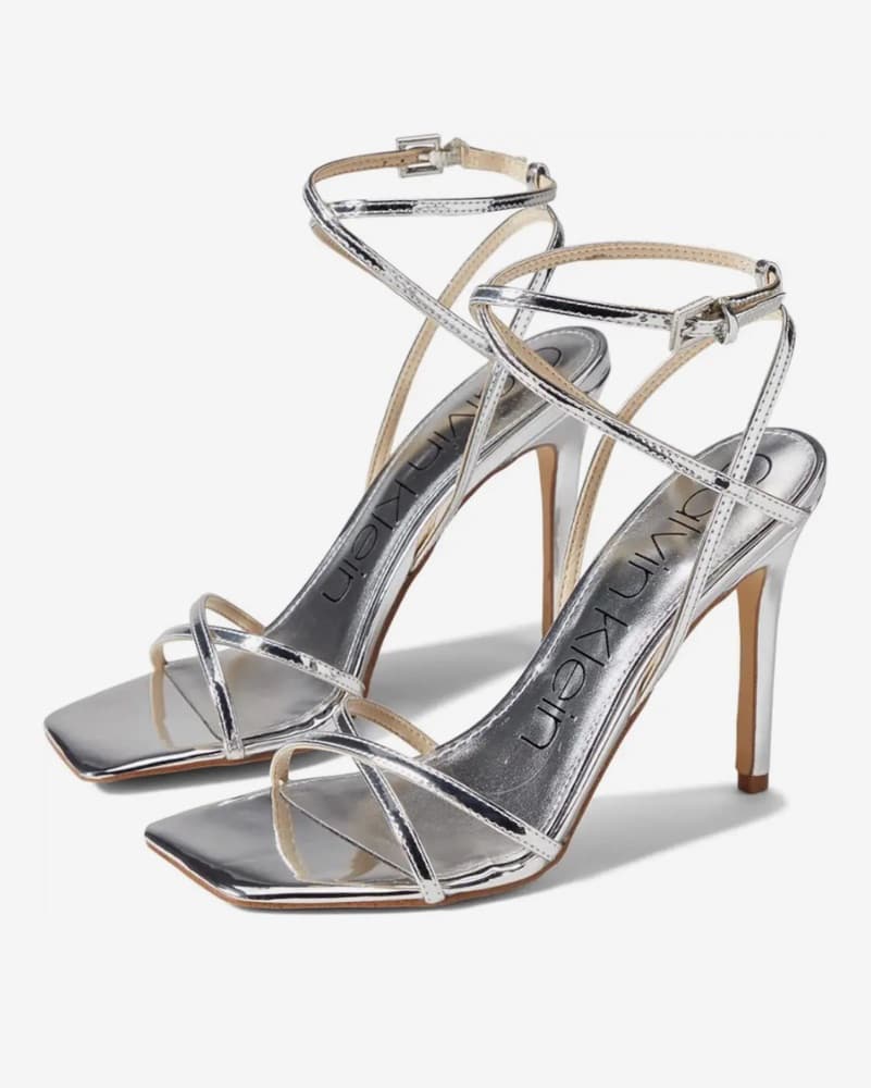 Calvin Klein Silver Strappy Heels  - Image 1