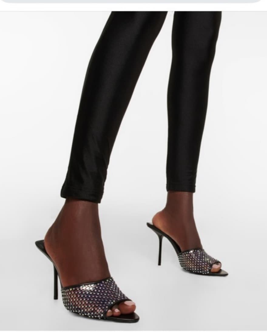 Saint Laurent Rhinestone Stiletto Mules - Image 5