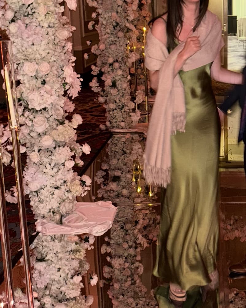 Green Silk Reformation Dress - Image 2