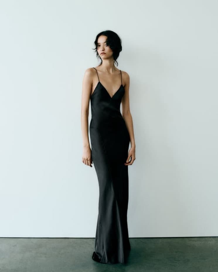 chiffon summer wedding guest dress Midi with Long Sleeve and Waist Chain colorHeather Grey Heidi Halter Wrap Tie Color:Lace Edge Light Brown Order now!