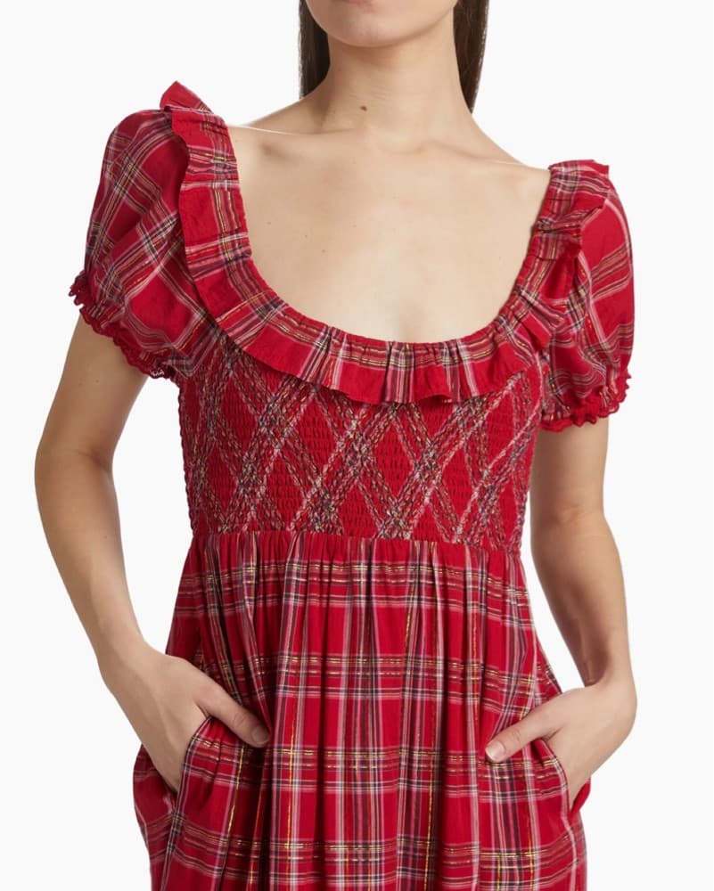 Vibrant Plaid Midi Dress - Image 5