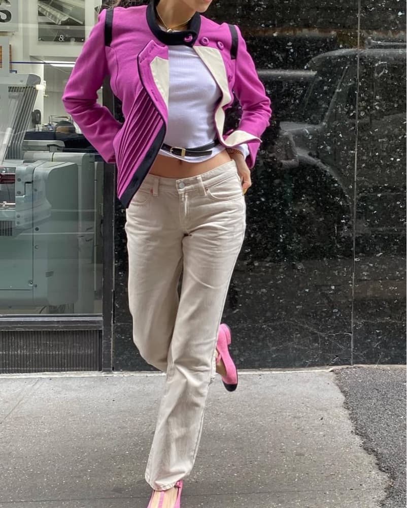 Celine Vintage Fuchsia Tailored Jacket - Image 2