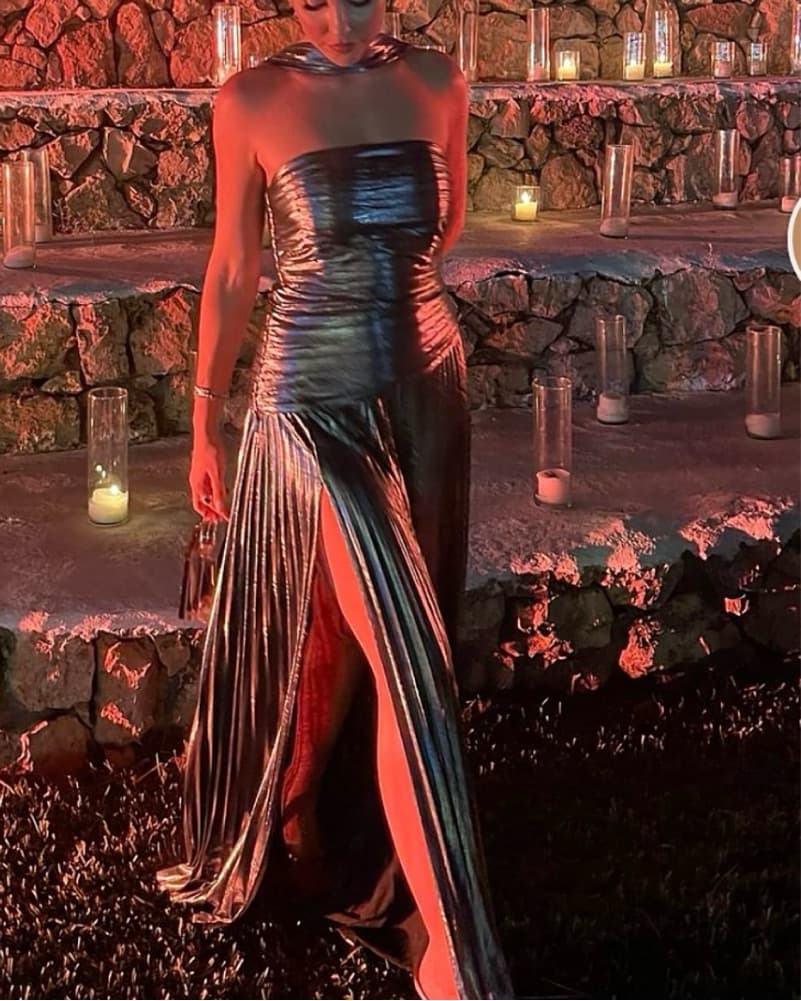 Retrofete Faye Metallic Pleated Gown - Image 1