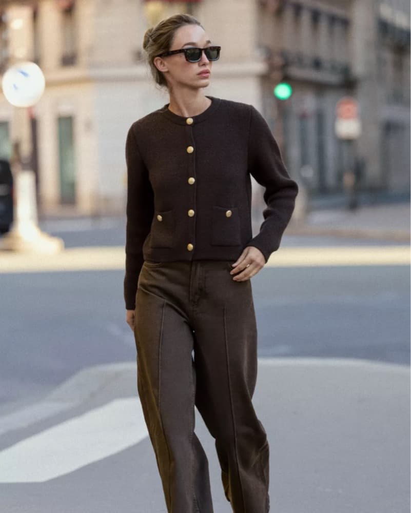 Zara Brown Knit Cardigan - Image 2