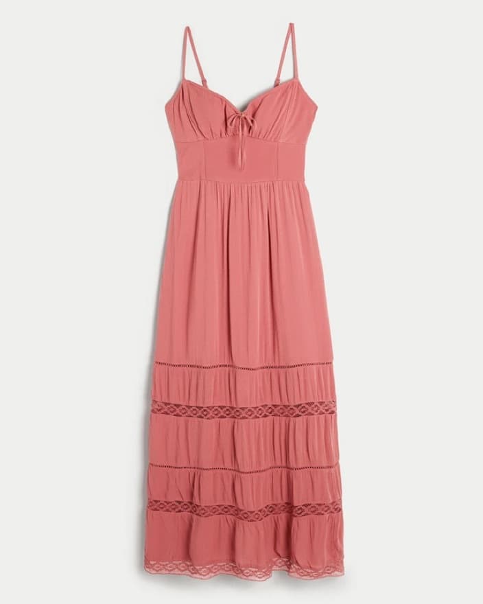 Elegant Coral Maxi Dress - Image 2