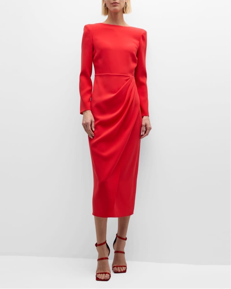 Emporio Armani Pleated Cady Column Midi  - Image 1