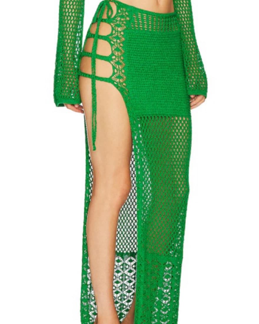 REVOLVE VERONA CROTCHET SET IN GREEN - Image 4