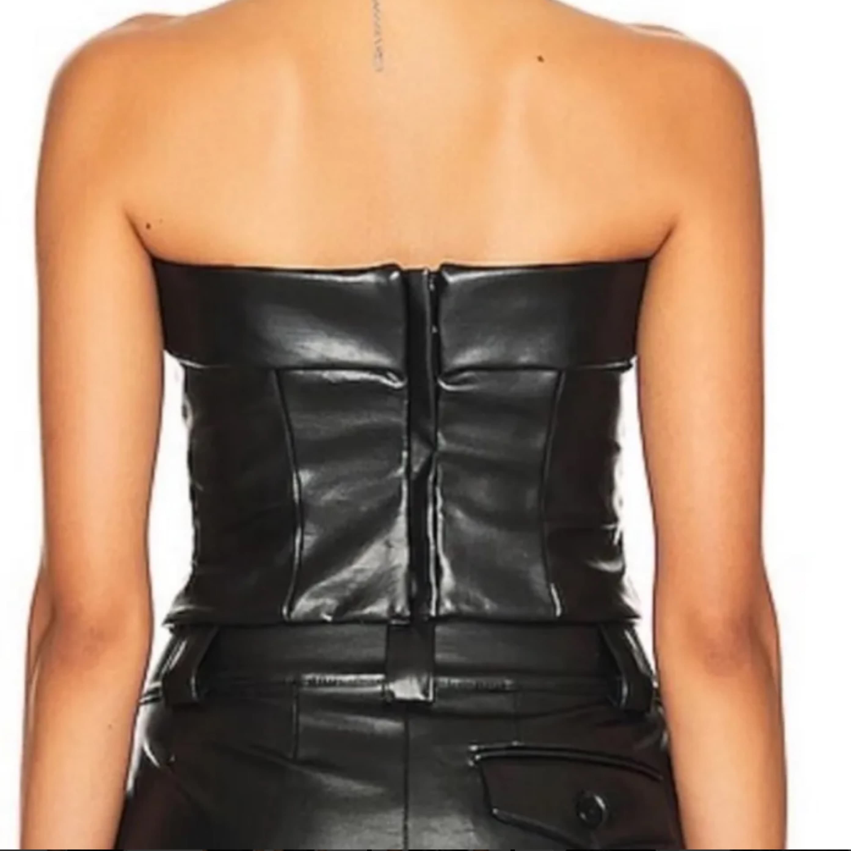 Helsa Faux Leather Corset Top - Image 2