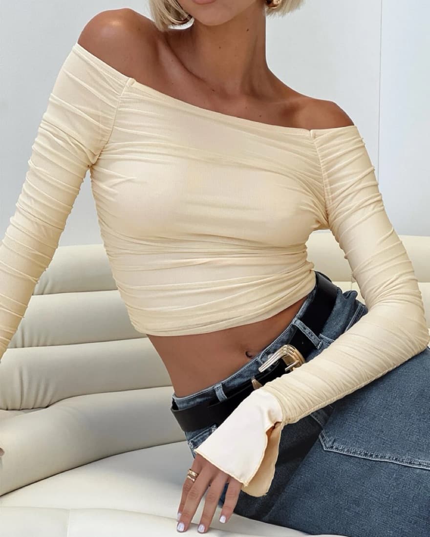 Butter Yellow Off The Shoulder Top - Image 1