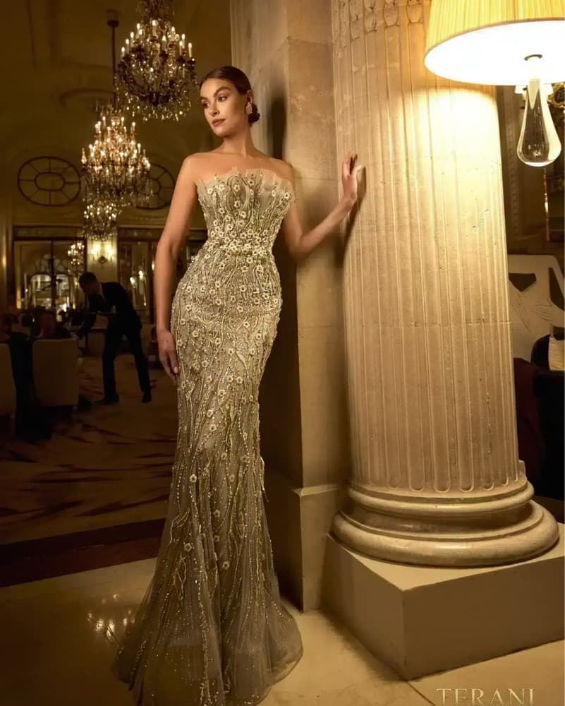Terani Couture 242GL3248 Strapless Gown - Image 2