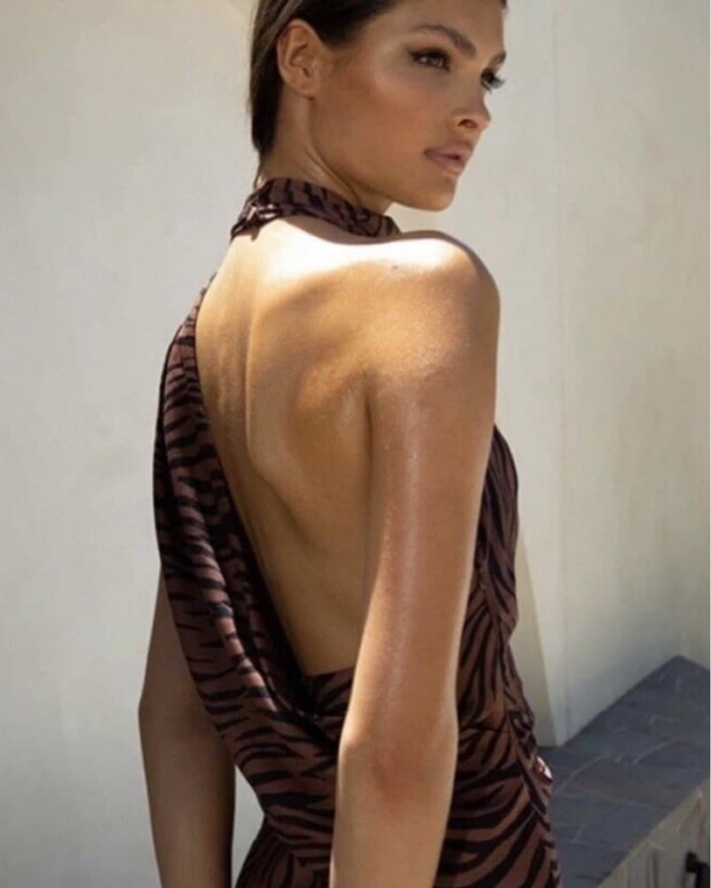Striking Zebra Print Bodycon Dress - Image 2