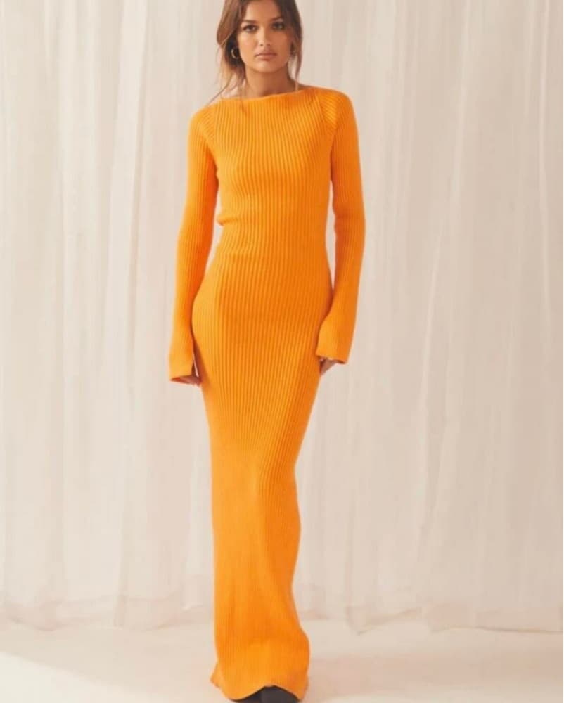 PepperMayo - Helena Knit Tie - Orange  - Image 3