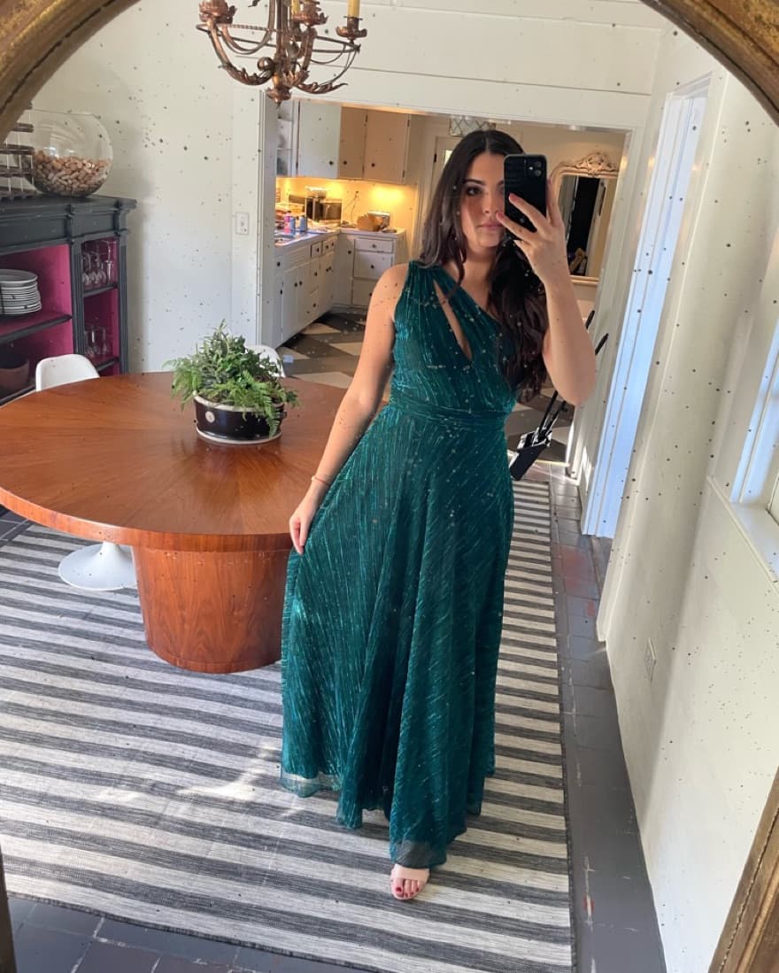 AQUA One Shoulder Gown - Image 2