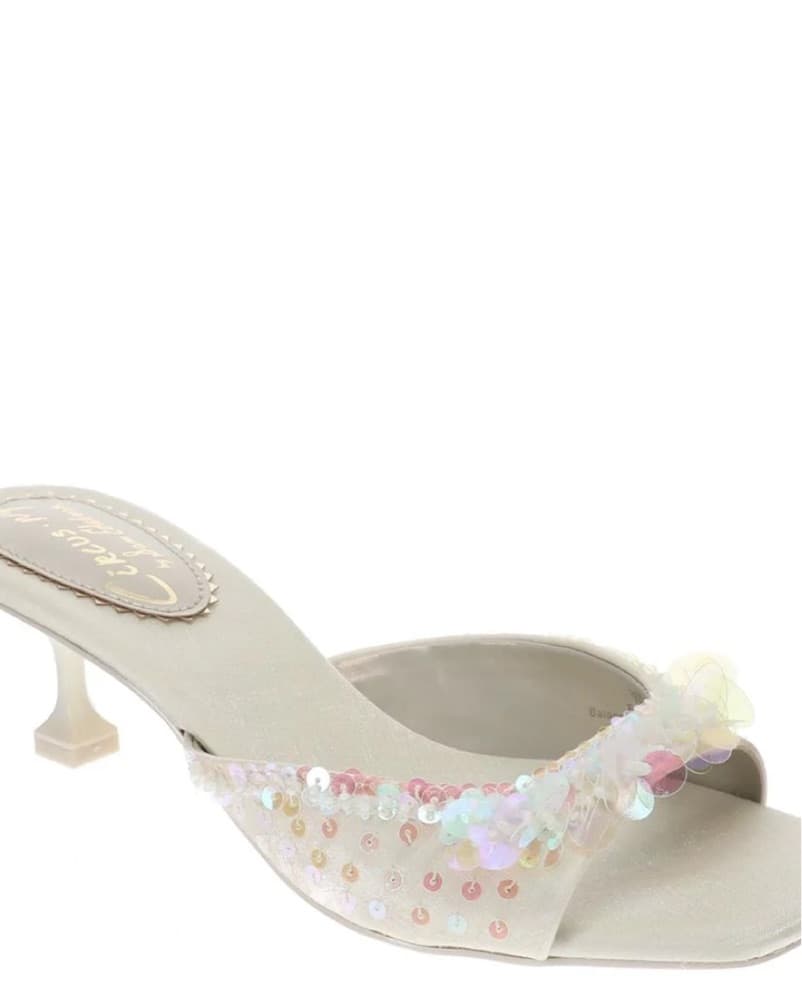 White Sequin Heels - Image 1